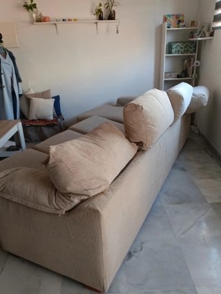 Sofá 4 plazas chaise longue beige