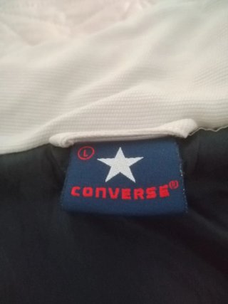 Chaleco Converse Azul y Blanco con Capucha