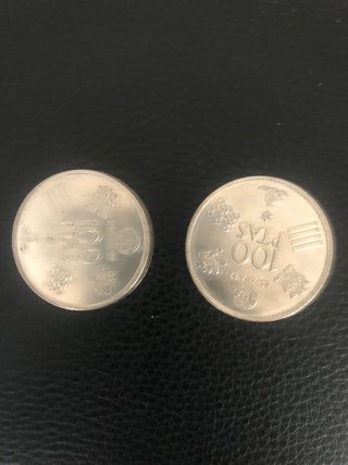 2 Monedas 100 Pesetas España 1980