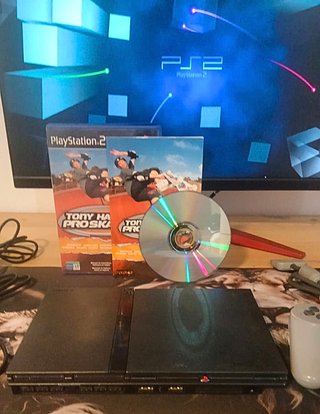 🇪🇸 PS2 Slim Negra + Mando + Juego + Accesorios