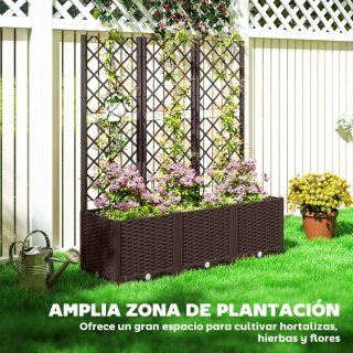 Jardinera Plástico con Enrejado Marrón