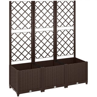 Jardinera Plástico con Enrejado Marrón