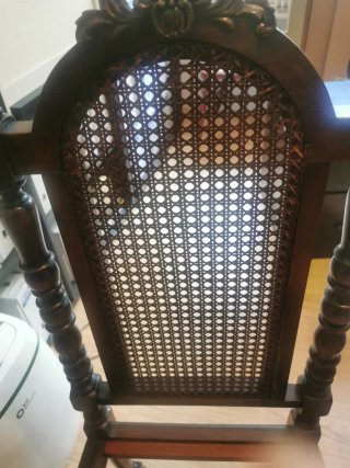 Juego de 2 Sillas Antiguas Madera y Rattan
