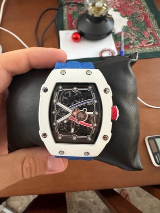 Reloj estilo RM 67-02 Blanco y Azul