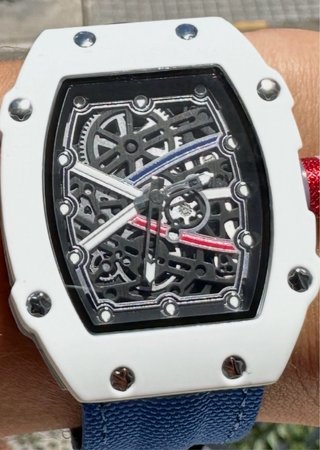 Reloj estilo RM 67-02 Blanco y Azul