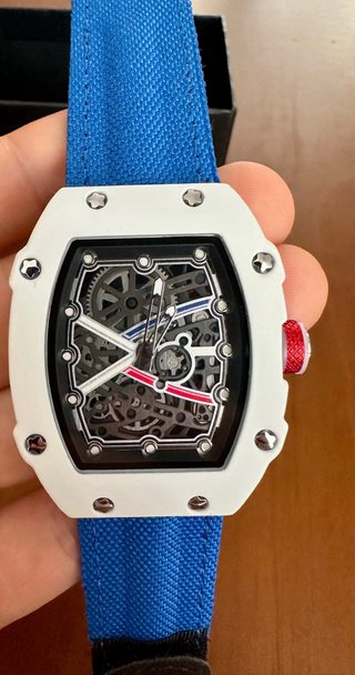 Reloj estilo RM 67-02 Blanco y Azul
