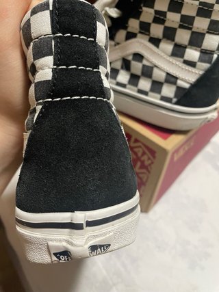 Botas Vans SK8-Hi cuadros blanco y negro