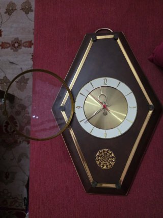Reloj de pared antiguo madera y dorado
