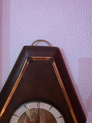 Reloj de pared antiguo madera y dorado