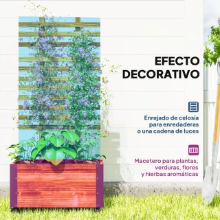 Jardinera con enrejado y ruedas