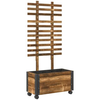 Jardinera con enrejado y ruedas
