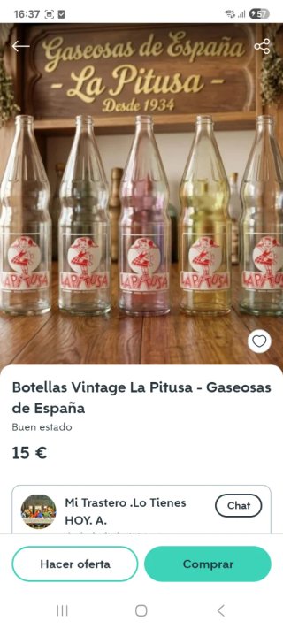 Botellas Vintage La Pitusa - Gaseosas España