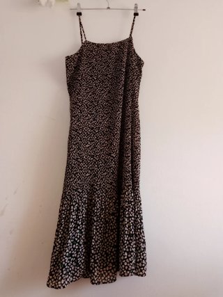 Vestido Sfera Negro Estampado Talla S
