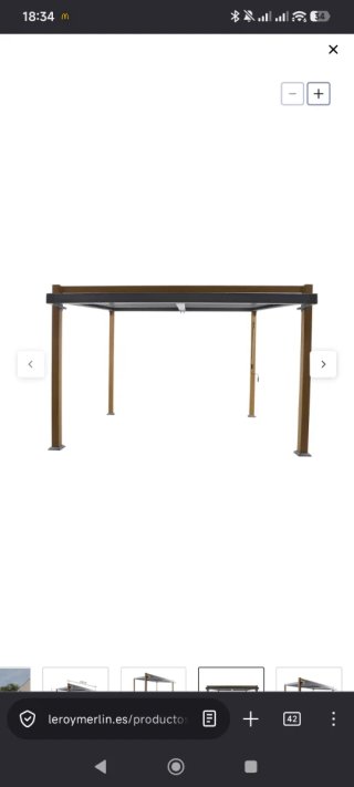 Pérgola bioclimática de aluminio adosada NATERIAL