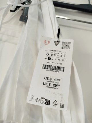 Vestido Zara blanco popelín XS