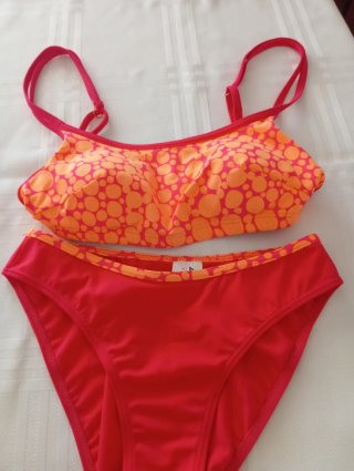 Bikini mujer talla 40 naranja y fucsia