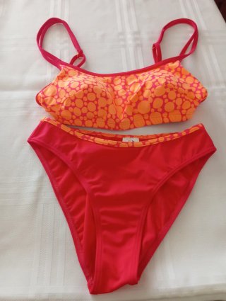 Bikini mujer talla 40 naranja y fucsia