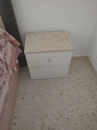 Conjunto 2 Mesitas de Noche Madera y Mármol