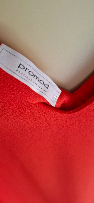 Vestito rosso Promod maniche a fiocco