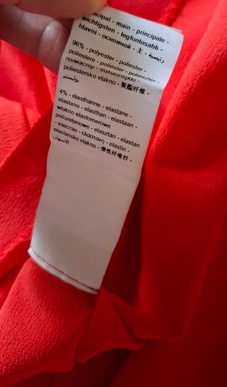 Vestito rosso Promod maniche a fiocco