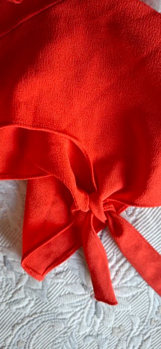 Vestito rosso Promod maniche a fiocco