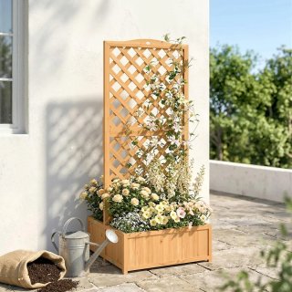 Jardinera Madera con Enrejado
