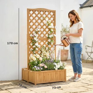 Jardinera Madera con Enrejado