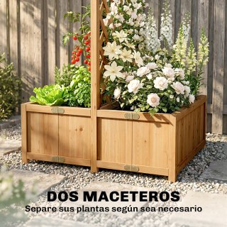 Jardinera Madera con Enrejado
