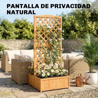 Jardinera Madera con Enrejado
