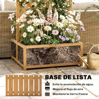 Jardinera Madera con Enrejado