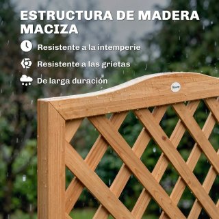 Jardinera Madera con Enrejado