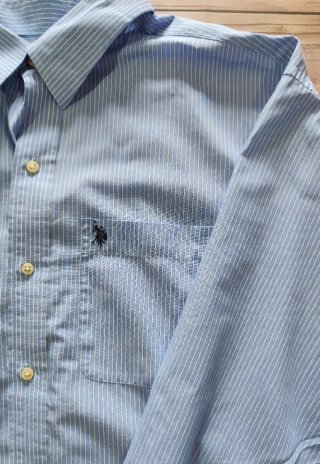Camisa Larga U.S. Polo Assn. Clásica Rayas Azules
