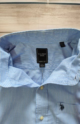 Camisa Larga U.S. Polo Assn. Clásica Rayas Azules