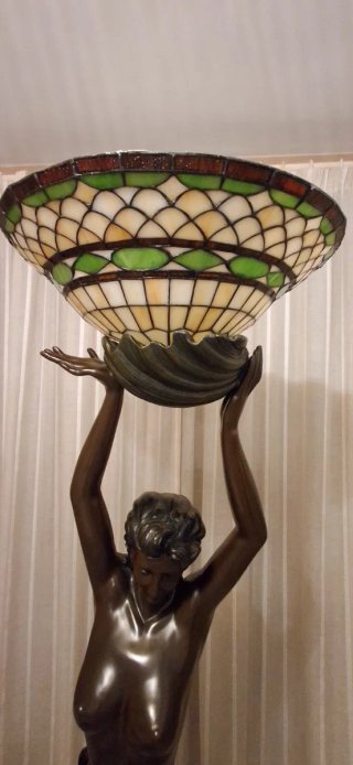 Lámpara Sirena Tiffany Cristal Metal