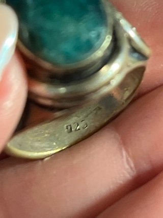 Anello Argento Malachite Misura 17.3 mm
