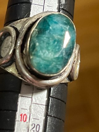 Anello Argento Malachite Misura 17.3 mm