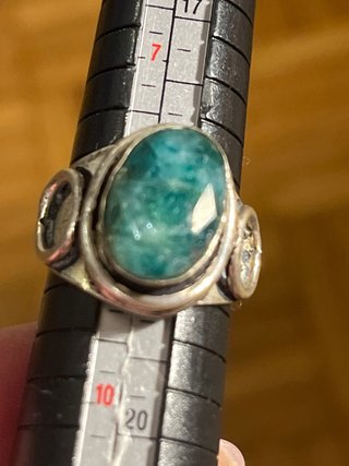 Anello Argento Malachite Misura 17.3 mm