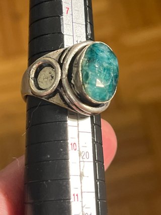 Anello Argento Malachite Misura 17.3 mm