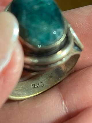 Anello Argento Malachite Misura 17.3 mm