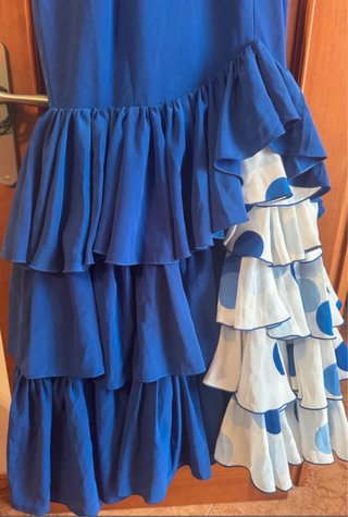 Traje Flamenca Azul con Volantes
