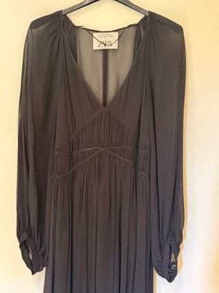 Vestido largo Zara marrón