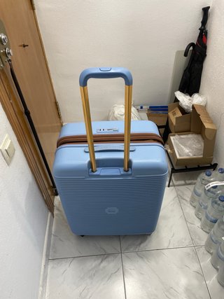 Maleta Delsey Azul y Dorada