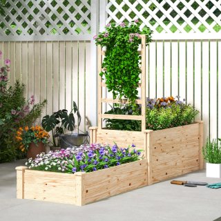 Jardinera Elevada Madera con Celosía