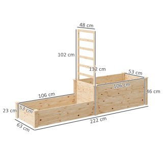 Jardinera Elevada Madera con Celosía
