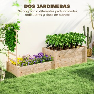 Jardinera Elevada Madera con Celosía
