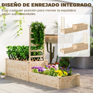 Jardinera Elevada Madera con Celosía