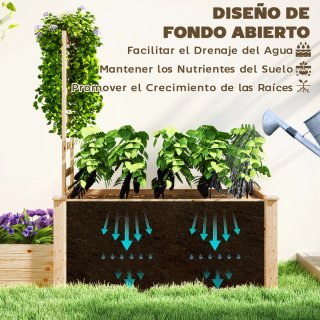 Jardinera Elevada Madera con Celosía