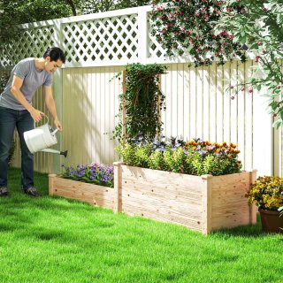 Jardinera Elevada Madera con Celosía
