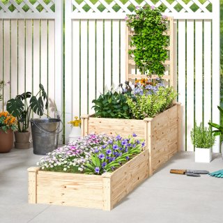 Jardinera Elevada Madera con Celosía