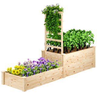 Jardinera Elevada Madera con Celosía